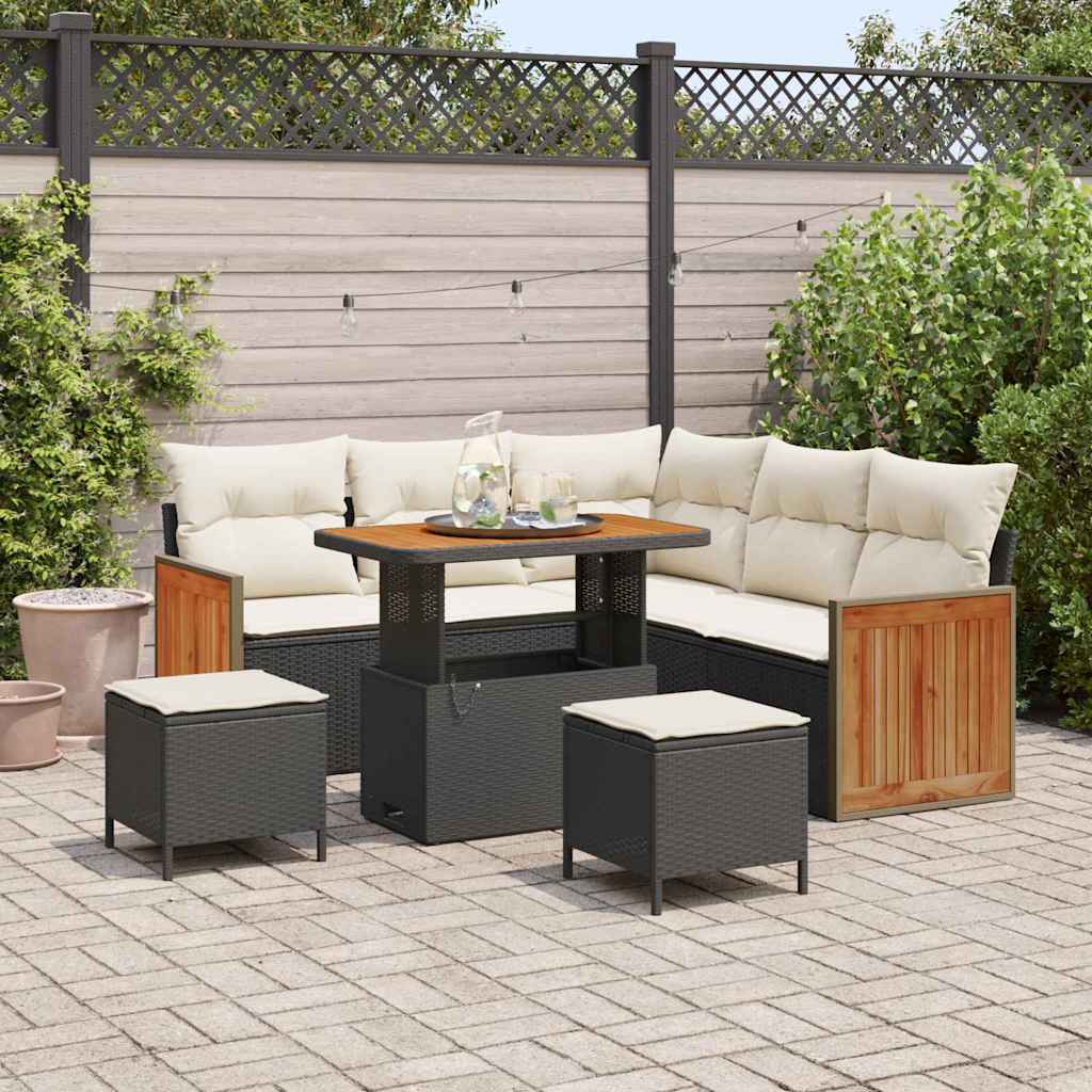 vidaXL Conjunto de sofás de jardín 9 uds. 6-Número de plazas
