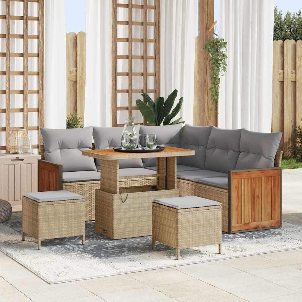 vidaXL Conjunto de sofás de jardín 9 uds. 6-Número de plazas
