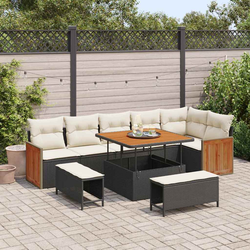 vidaXL Conjunto de sofás de jardín 11 uds. 9-Número de plazas