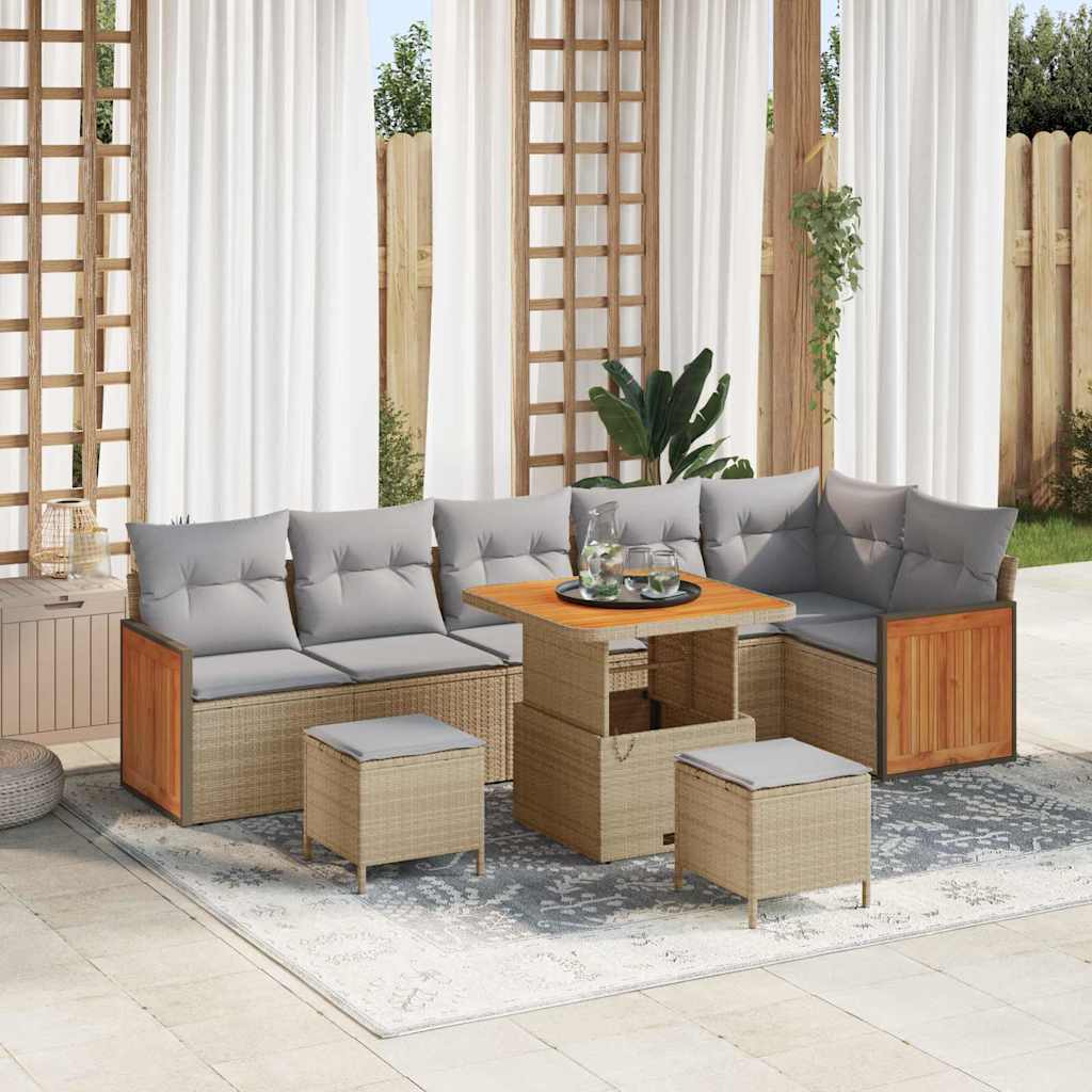 vidaXL Conjunto de sofás de jardín 11 uds. 7-Número de plazas
