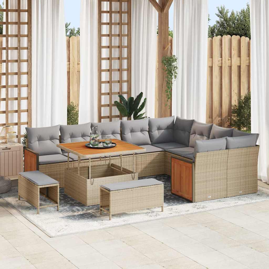 vidaXL Conjunto de sofás de jardín 13 uds. 11-Número de plazas
