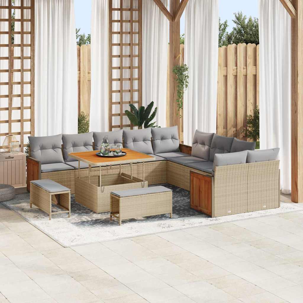 vidaXL Conjunto de sofás de jardín 17 uds. 12-Número de plazas