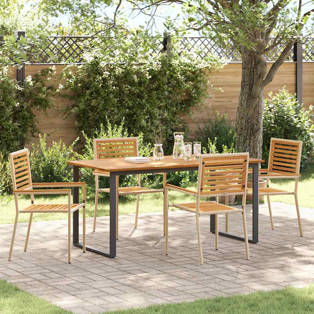 vidaXL Conjunto de Comedor de Jardín 5 uds. Beige