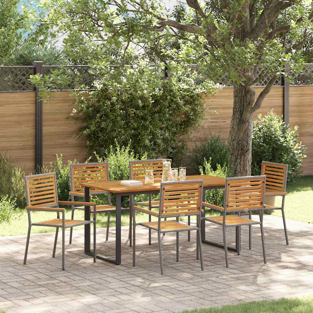 vidaXL Conjunto de Comedor de Jardín 7 uds. Gris