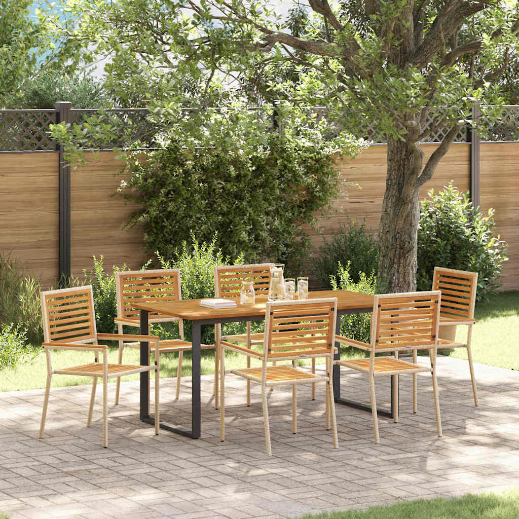 vidaXL Conjunto de Comedor de Jardín 7 uds. Beige