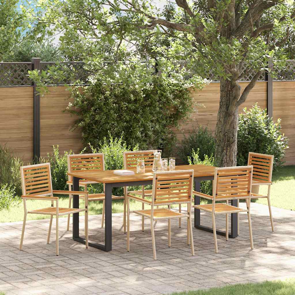 vidaXL Conjunto de Comedor de Jardín 7 uds. Beige