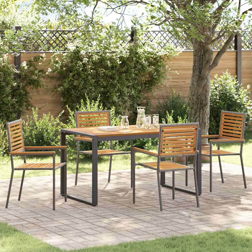 vidaXL Conjunto de Comedor de Jardín 5 uds. Gris y marrón