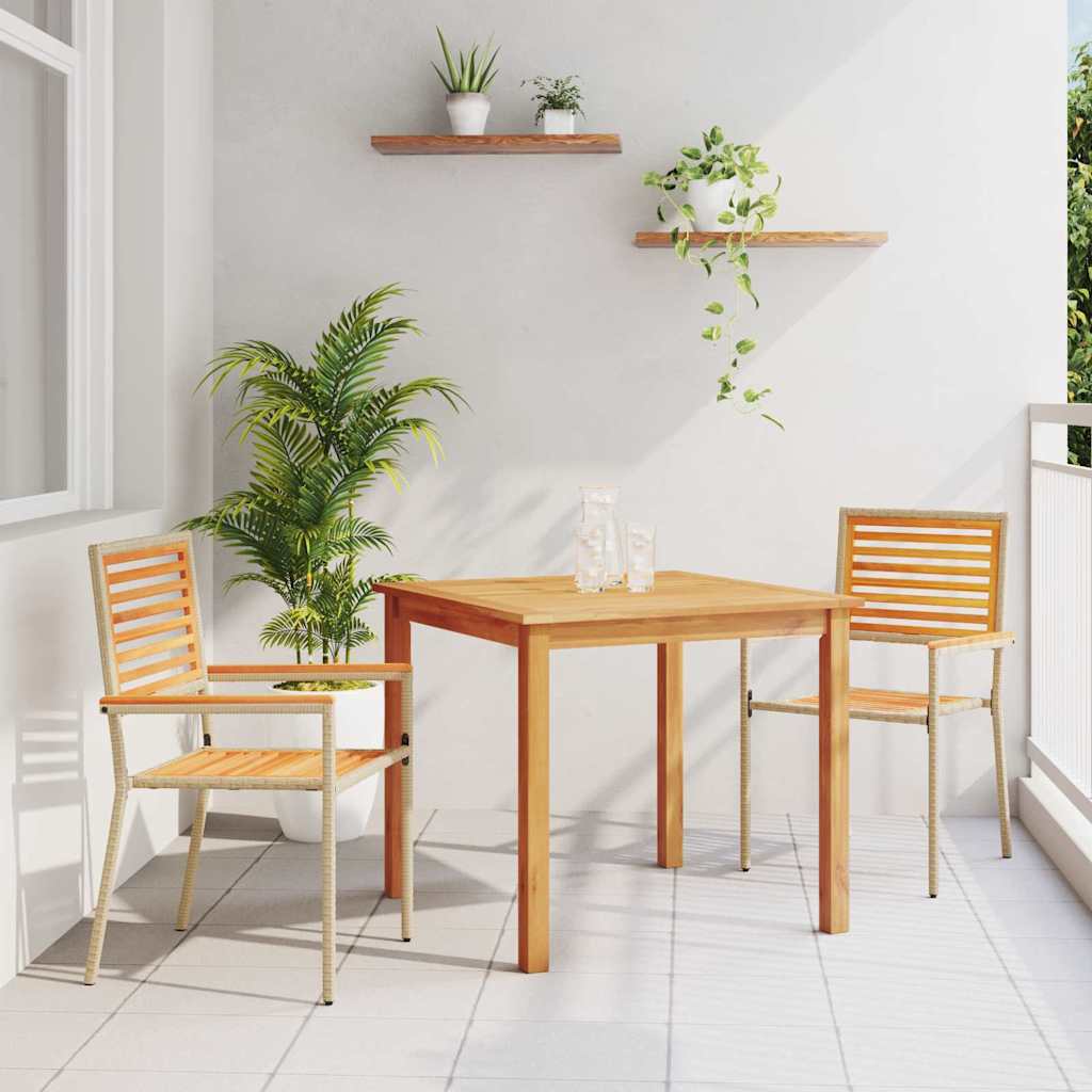 vidaXL Conjunto de Comedor de Jardín 3 uds. Beige