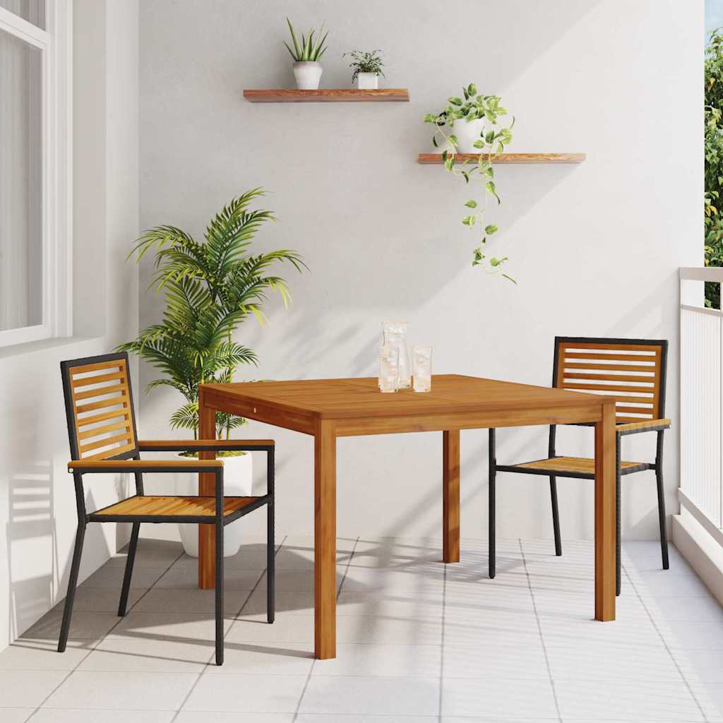 vidaXL Conjunto de Comedor de Jardín 3 uds. Negro