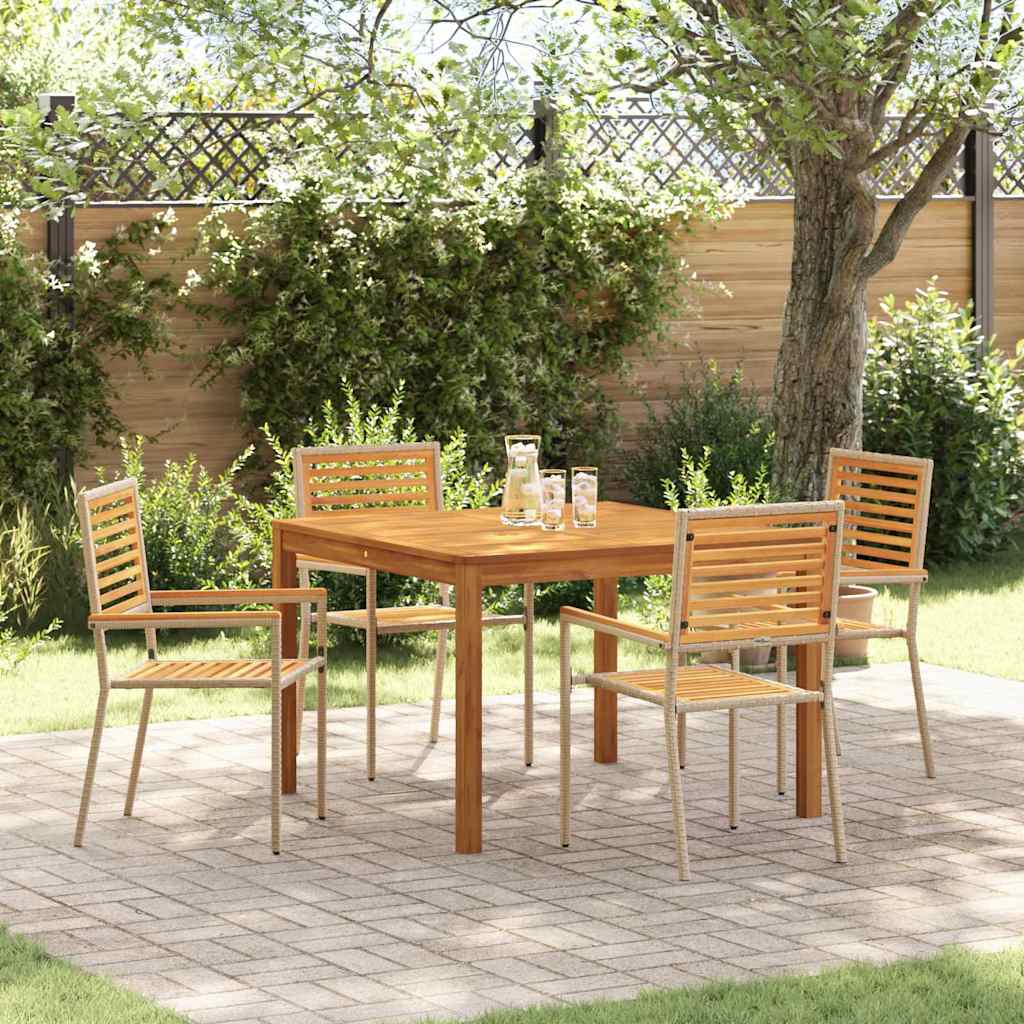 vidaXL Conjunto de Comedor de Jardín 5 uds. Beige