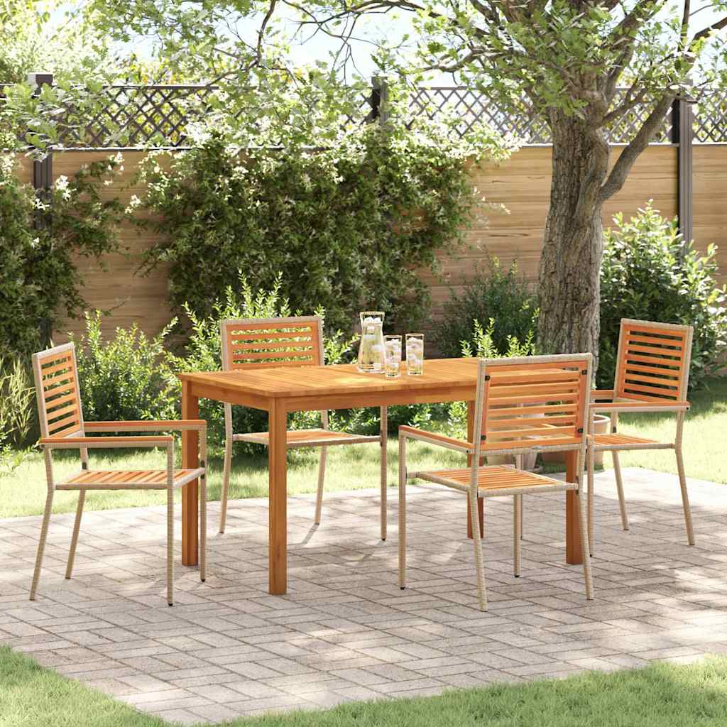 vidaXL Conjunto de Comedor de Jardín 5 uds. Beige