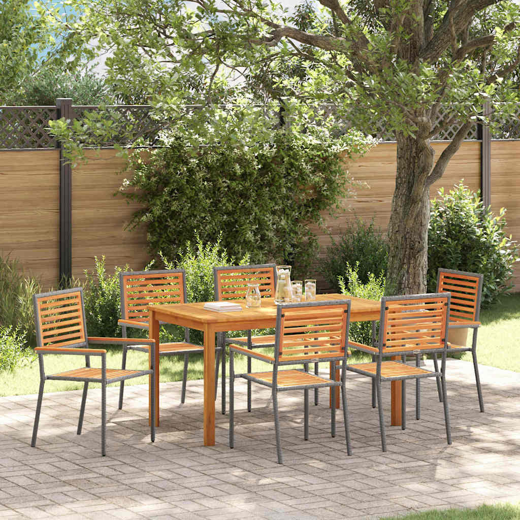 vidaXL Conjunto de Comedor de Jardín 7 uds. Gris