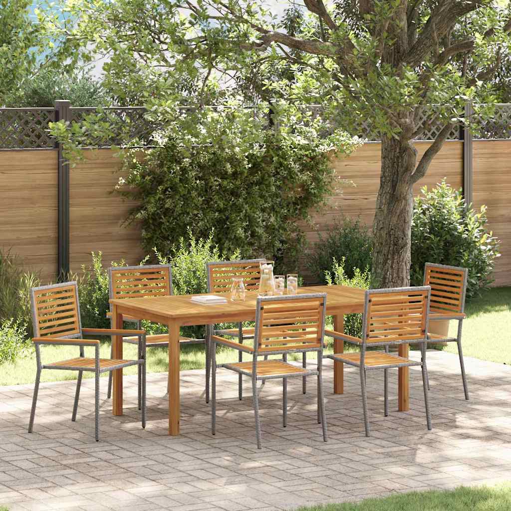 vidaXL Conjunto de Comedor de Jardín 7 uds. Gris