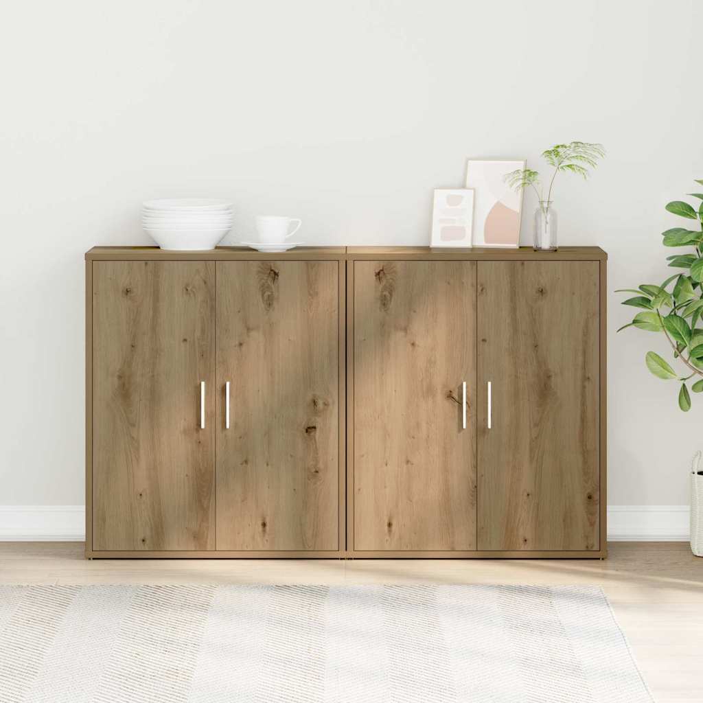 vidaXL Aparador 2 uds. Roble artisan 60 x 31 x 70 cm