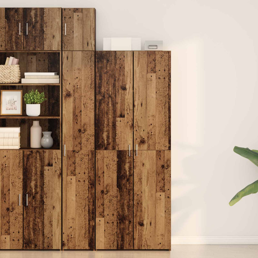 vidaXL Aparador alto Madera vieja 70 x 42,5 x 185 cm