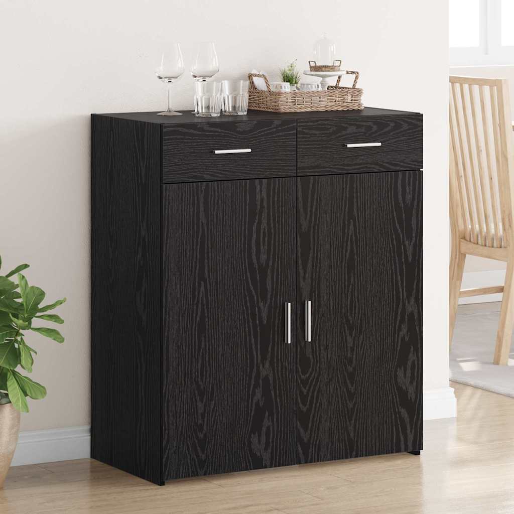 vidaXL Armario de almacenamiento Roble Negro 80 x 42.5 x 93 cm