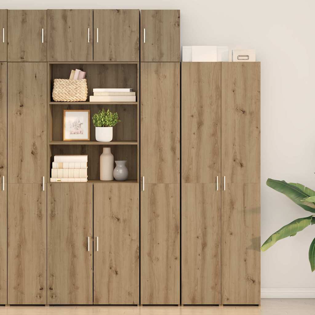 vidaXL Cabinete de almacenamiento con estanterías Roble artisan