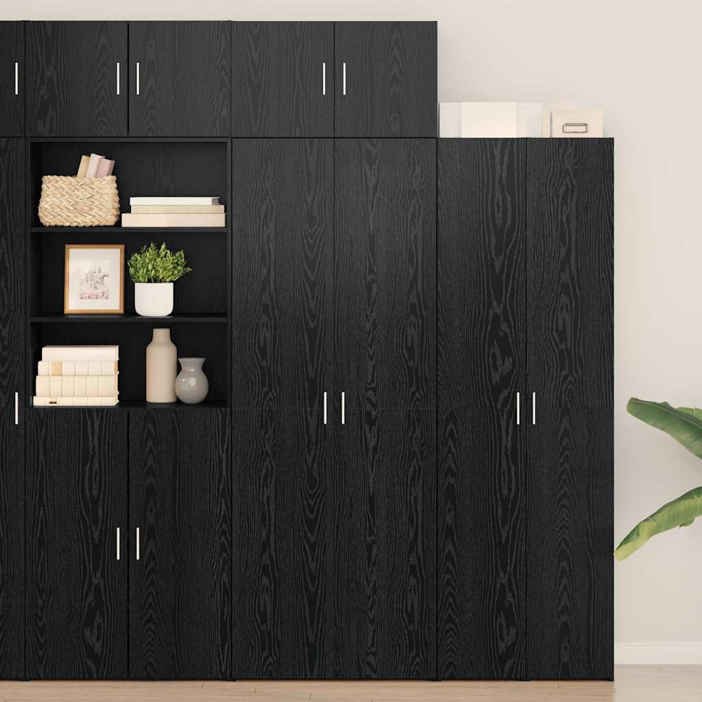 vidaXL Armario de almacenamiento 2 uds. Roble Negro 70 x 42,5 x 185 cm