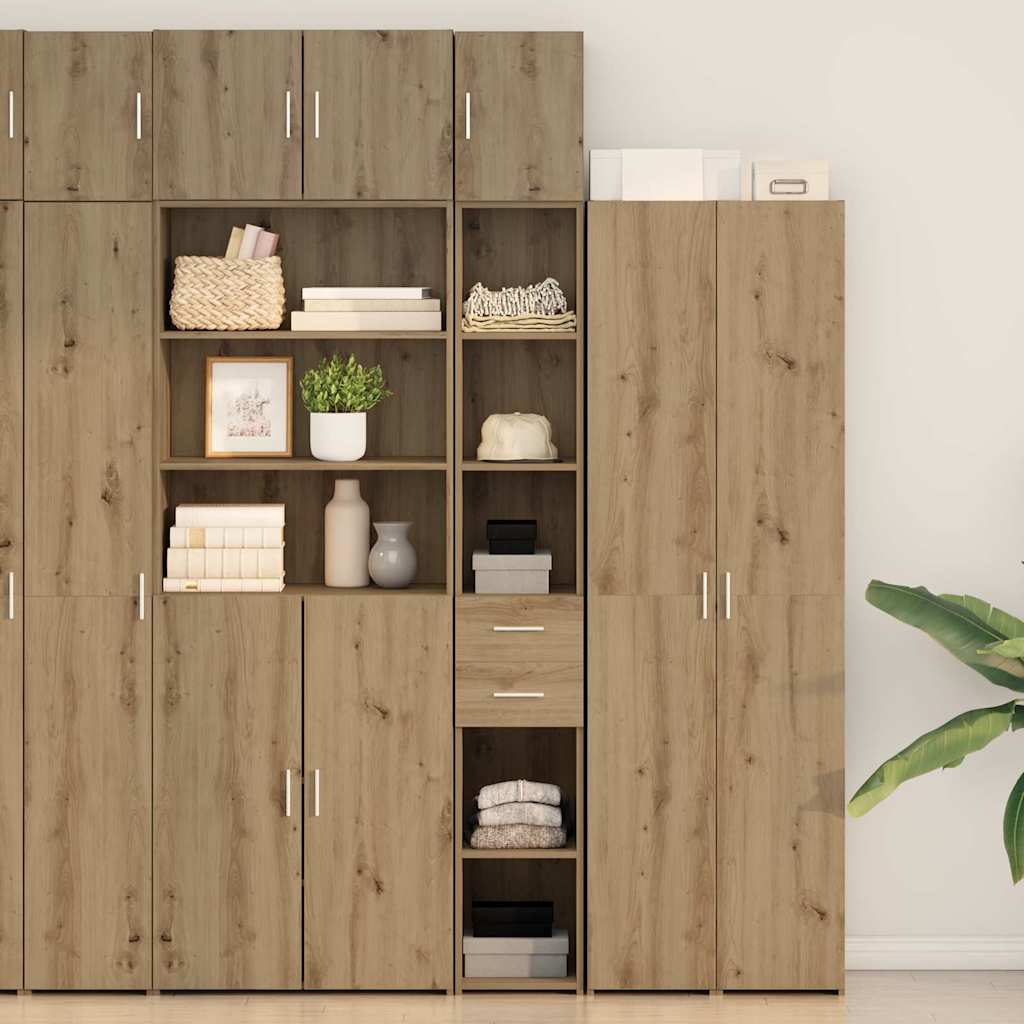 vidaXL Armario de almacenamiento 2 uds. Roble artisan