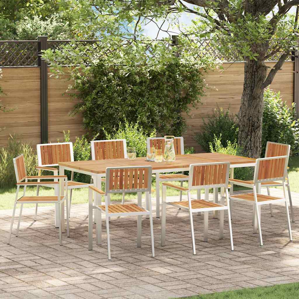 vidaXL Juego de comedor para exteriores 9 uds. 200 x 90 x 75 cm