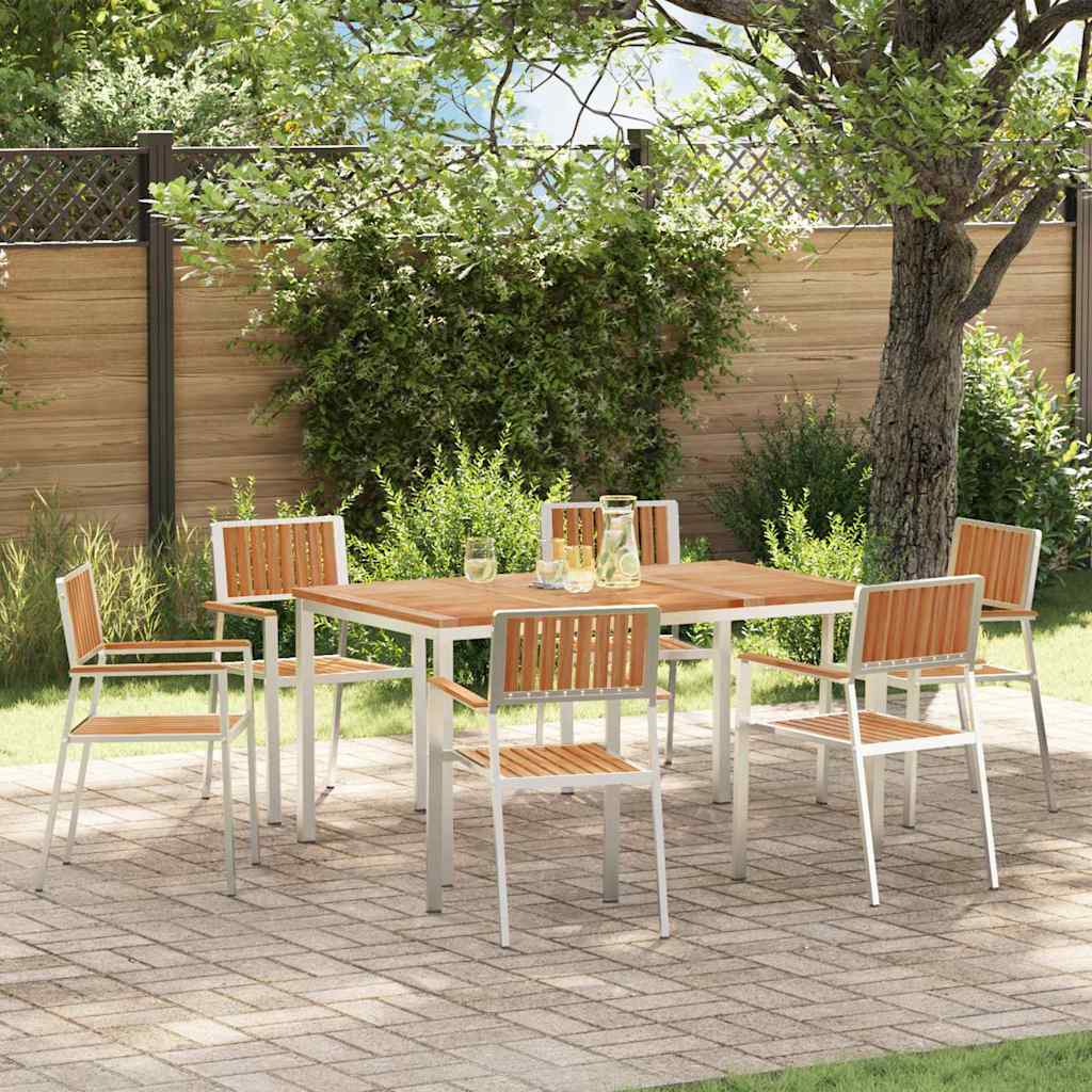vidaXL Juego de comedor para exteriores 7 uds. 150 x 90 x 75 cm