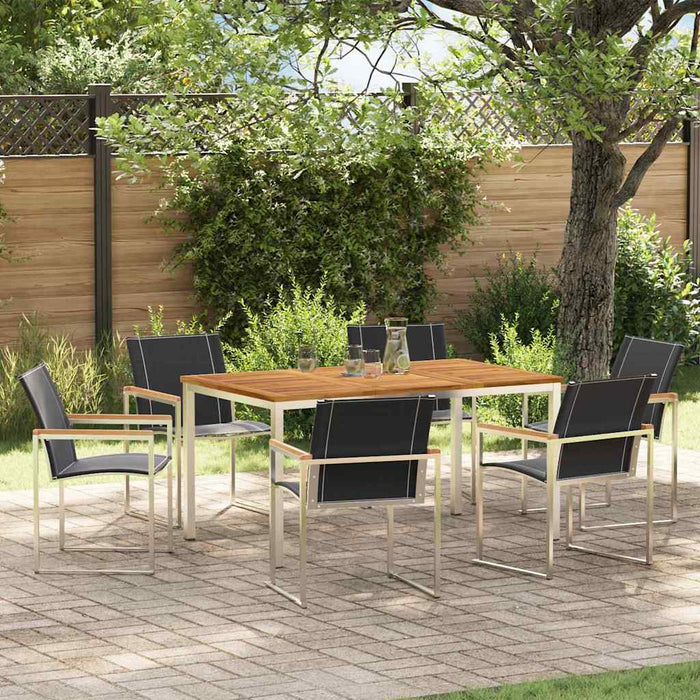 vidaXL Conjunto de Comedor de Jardín 7 uds.