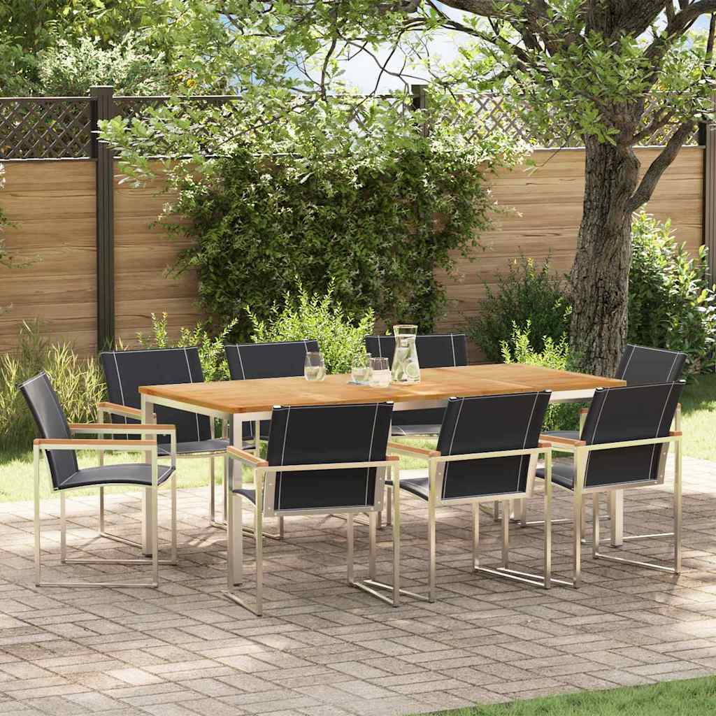vidaXL Conjunto de Comedor de Jardín 9 uds.