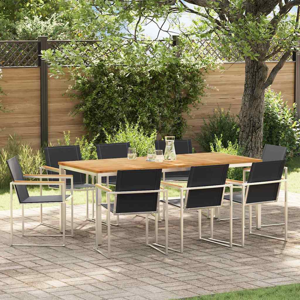 vidaXL Conjunto de Comedor de Jardín 9 uds.