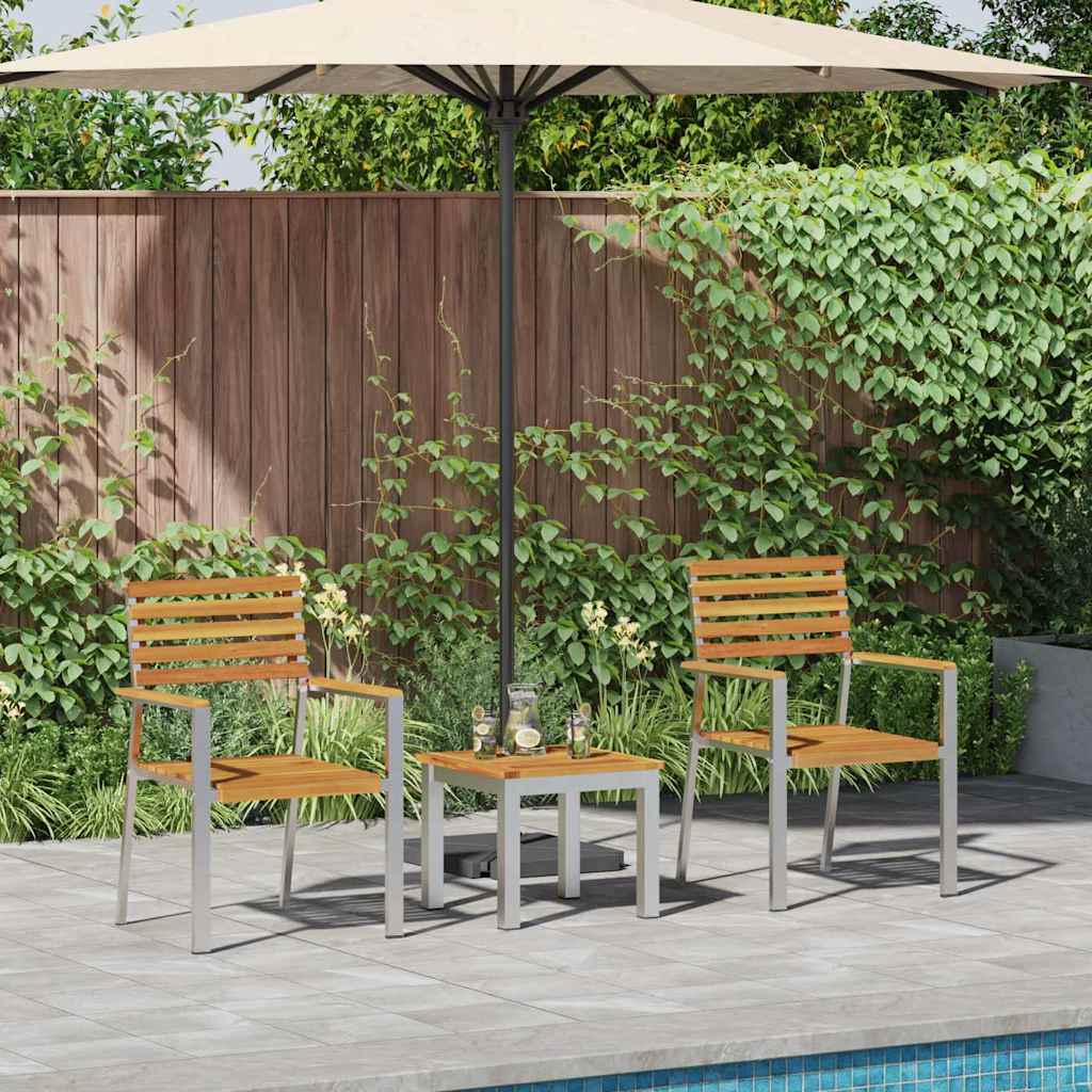 vidaXL Conjunto de Comedor de Jardín 3 uds. Marrón