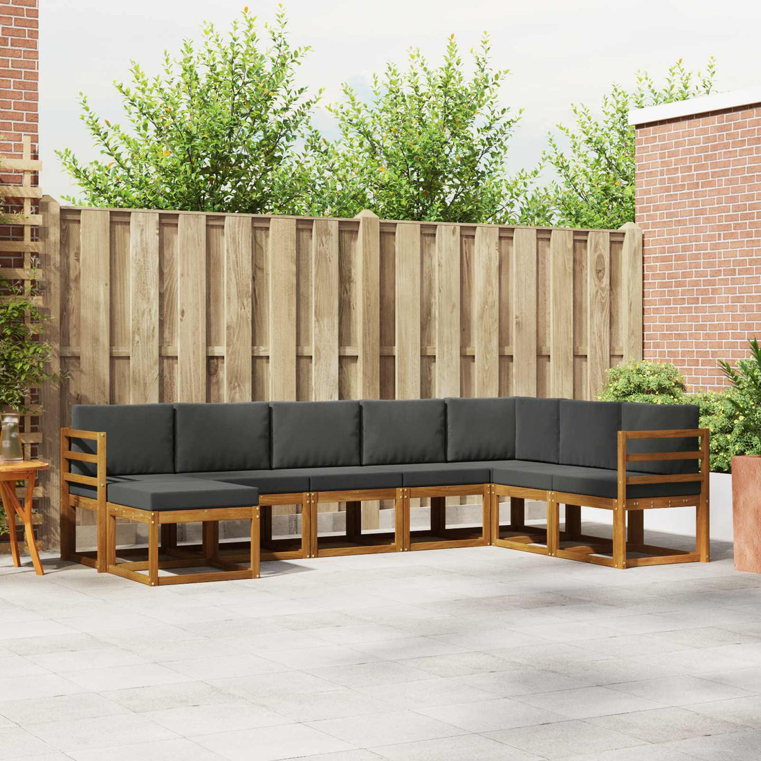 vidaXL Conjunto de sofás de exterior 8 uds. Natural y Antracita