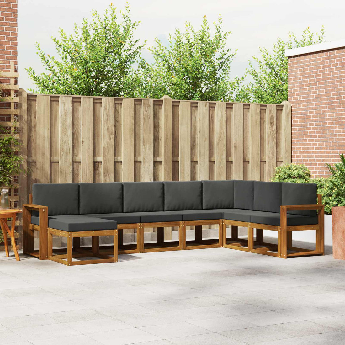 vidaXL Conjunto de sofás de exterior 8 uds. Natural y Antracita