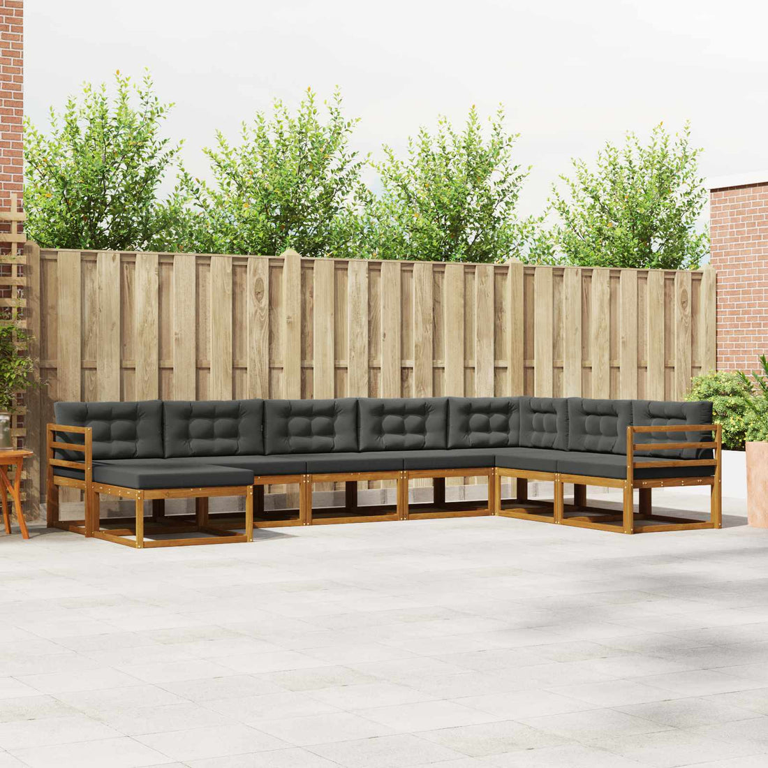 vidaXL Conjunto de sofás de exterior 8 uds. Natural y Antracita