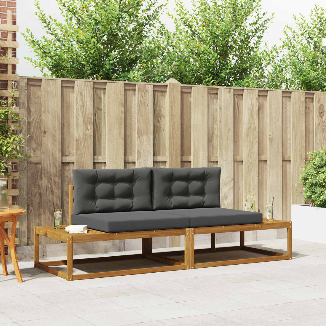 vidaXL Conjunto de sofás de exterior Natural y Antracita