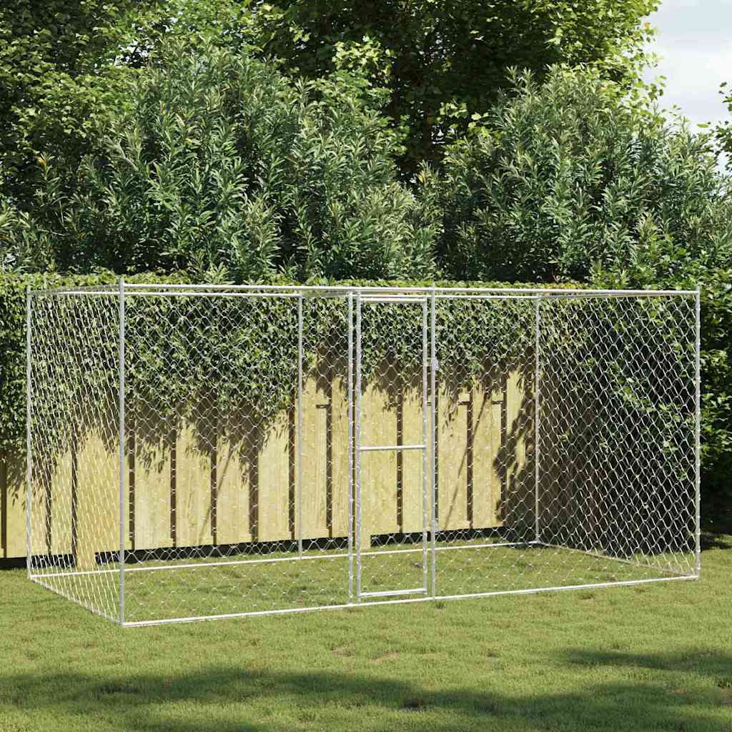 vidaXL Jaula para perro Plateado 400 x 200 x 200 cm Acero Galvanizado
