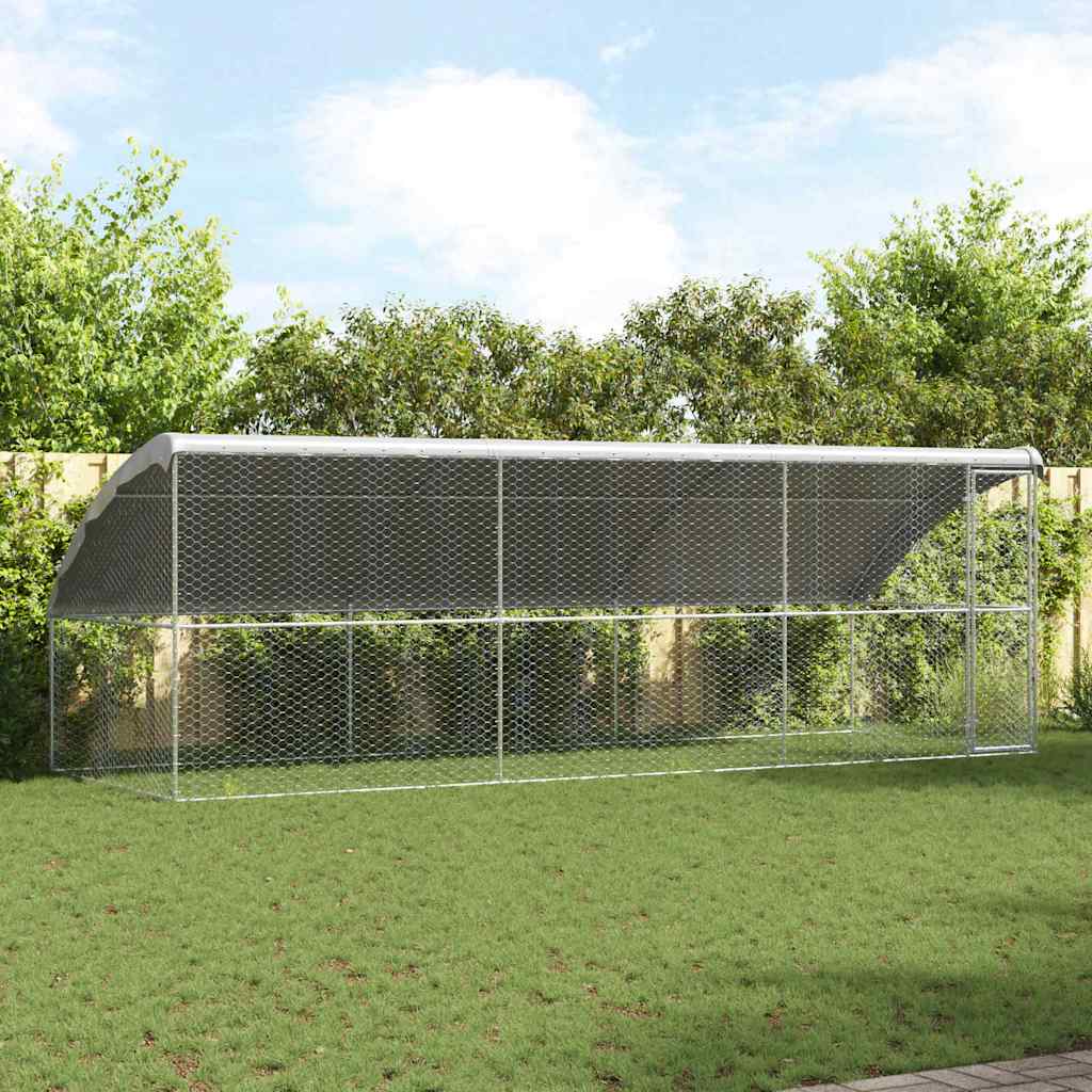 vidaXL Refugio para perros 3 uds. Plateado 6 x 2 x 2 m