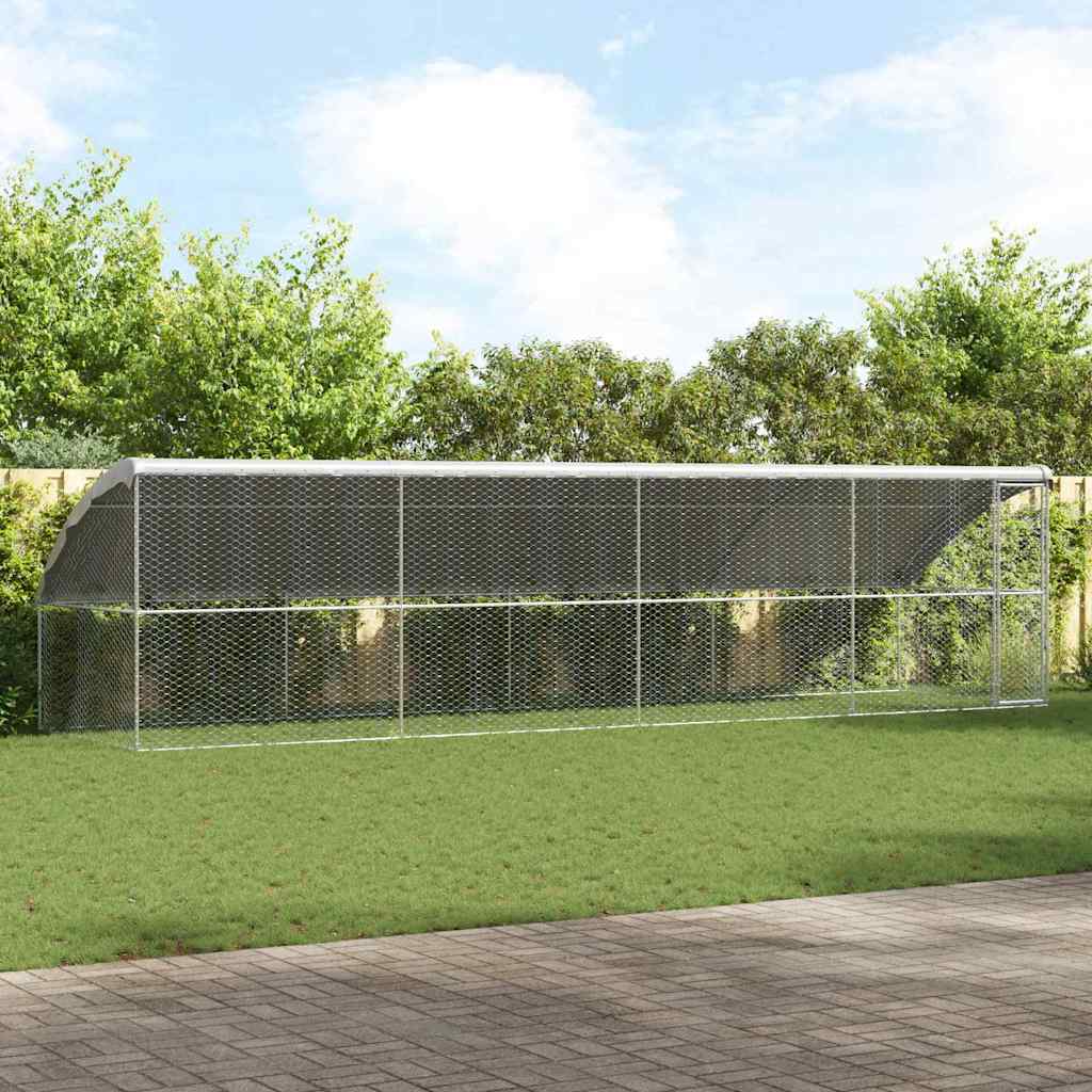 vidaXL Refugio para perros 4 uds. Plateado 8 x 2 x 2 m