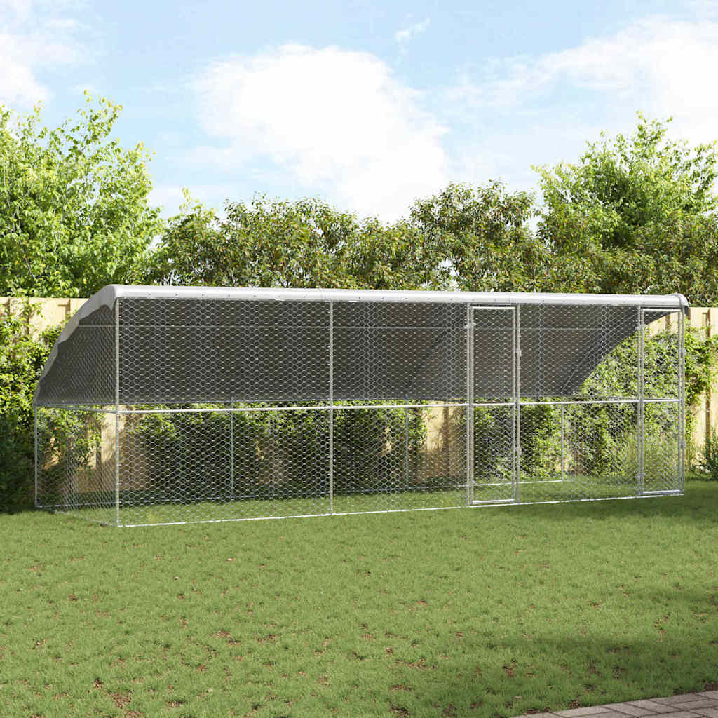 vidaXL Refugio para perros 3 uds. Plateado 6 x 2 x 2 m