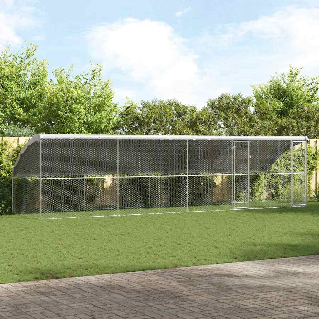 vidaXL Refugio para perros 4 uds. Plateado 8 x 2 x 2 m