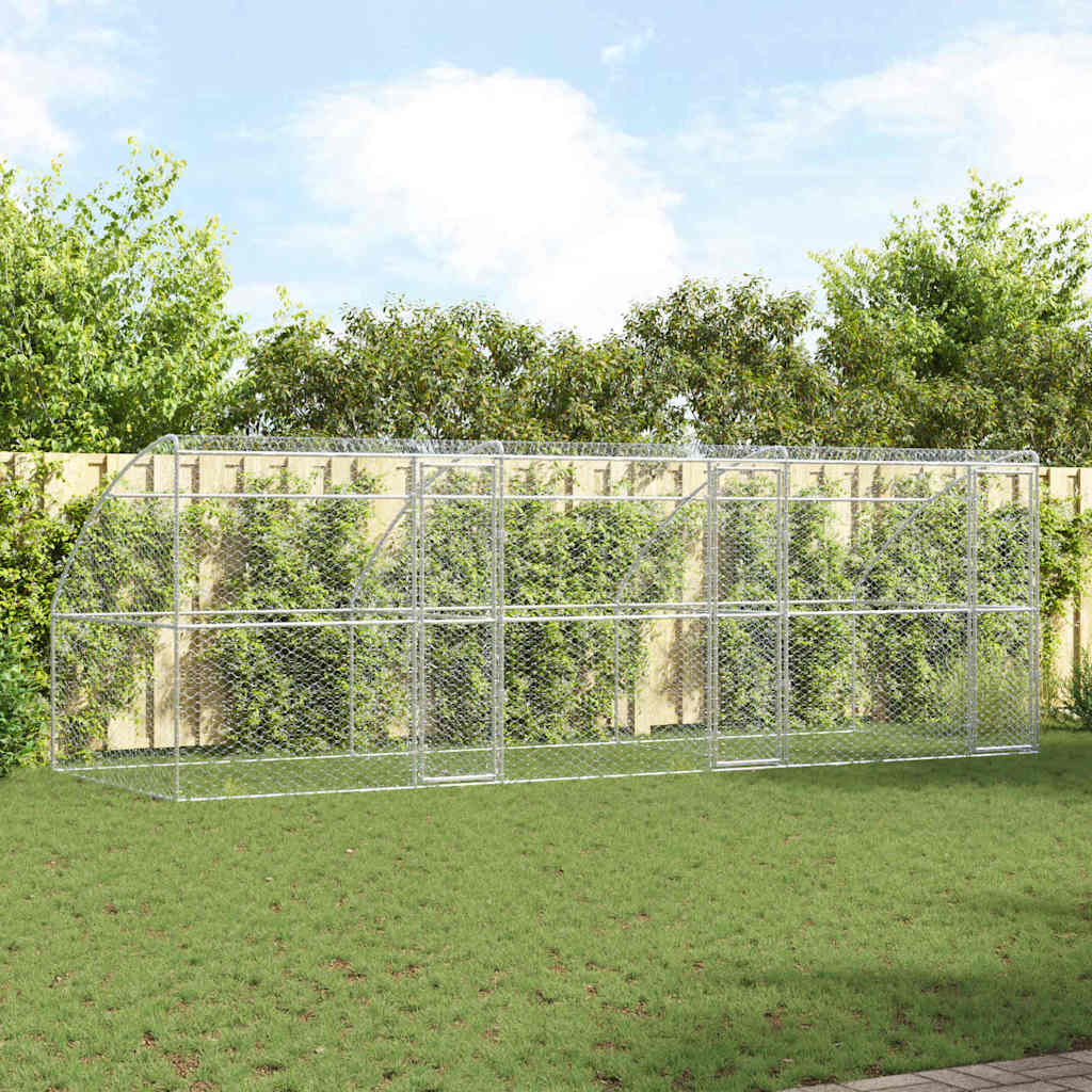 vidaXL Refugio para perros 3 uds. Plateado 6 x 2 x 2 m