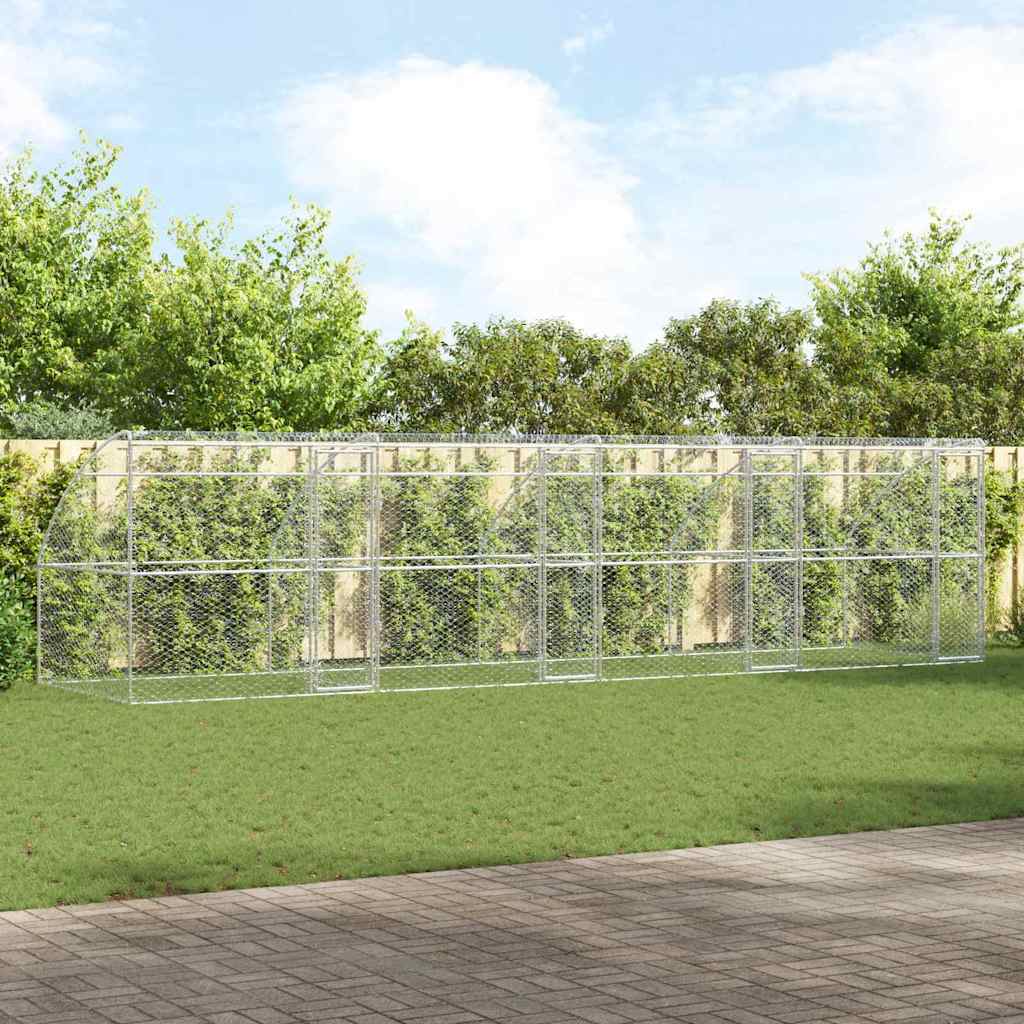 vidaXL Refugio para perros 4 uds. Plateado 8 x 2 x 2 m