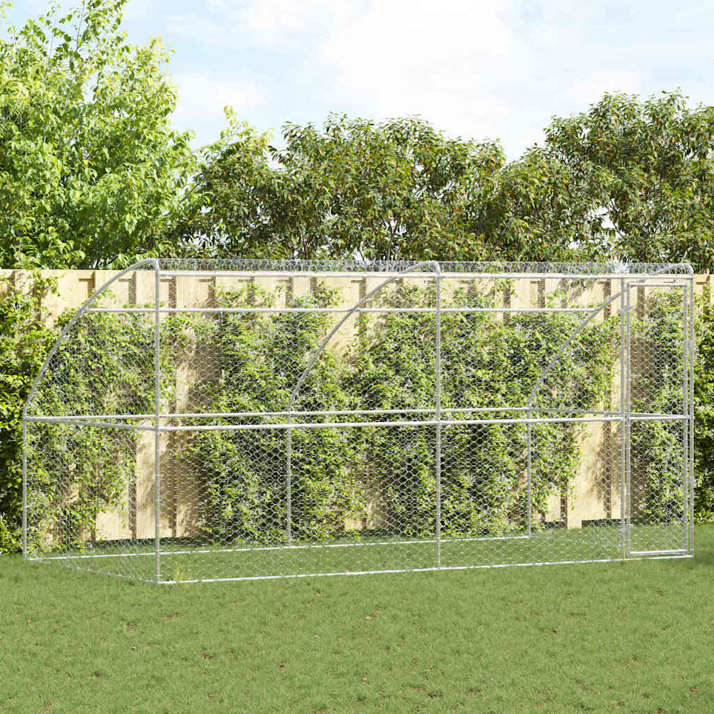 vidaXL Refugio para perros 2 uds. Plateado 4 x 2 x 2 m