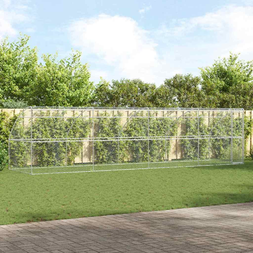 vidaXL Refugio para perros 4 uds. Plateado 8 x 2 x 2 m