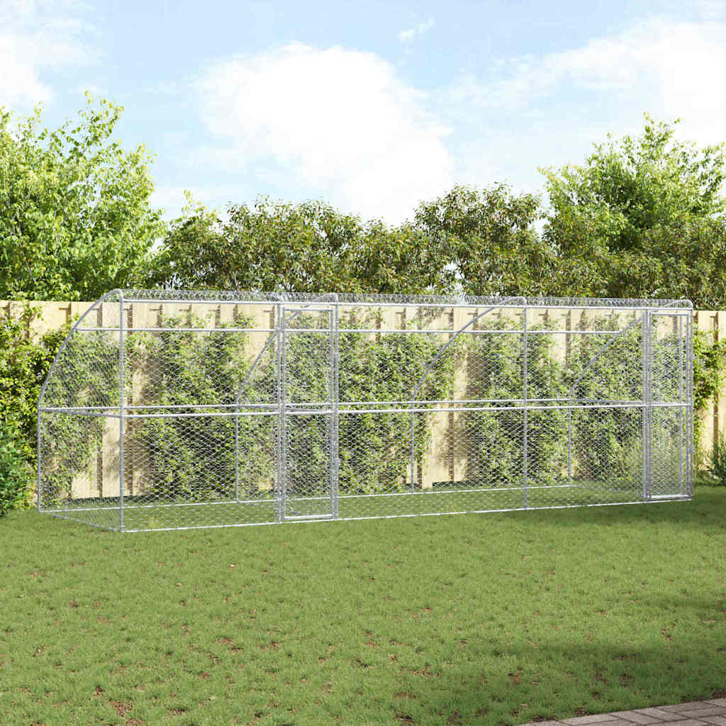 vidaXL Refugio para perros 3 uds. Plateado 6 x 2 x 2 m