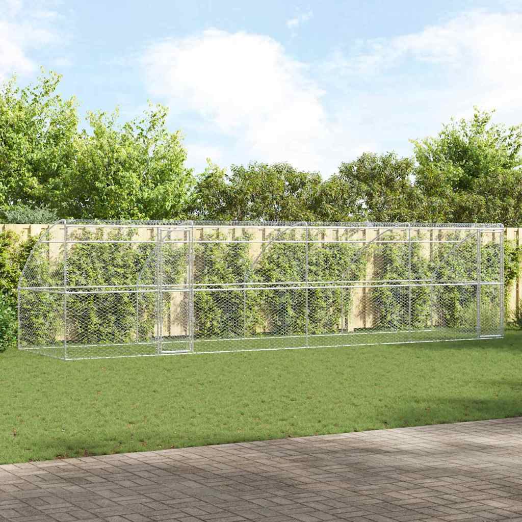 vidaXL Refugio para perros 4 uds. Plateado 8 x 2 x 2 m