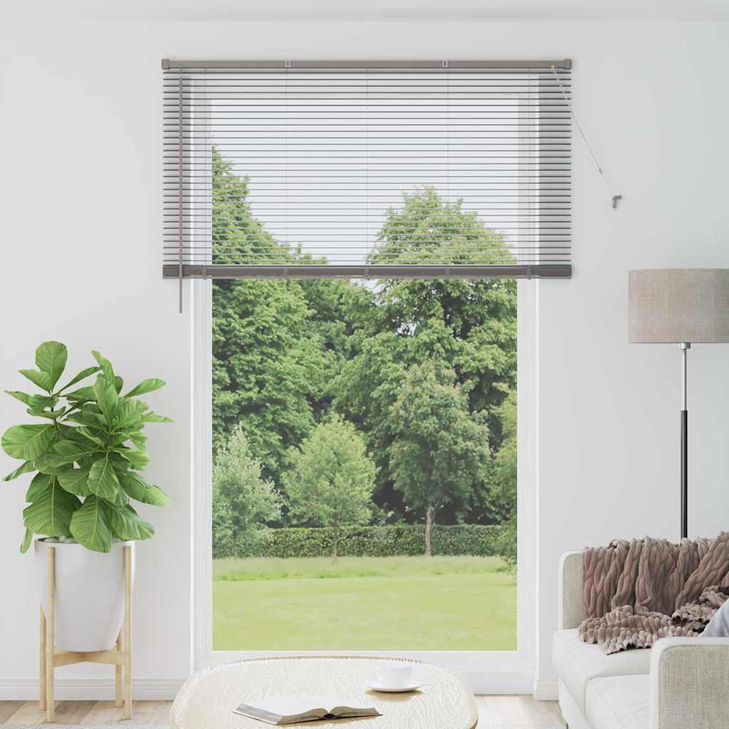vidaXL Persiana veneciana Plateado 220x150cm 25 mm Aluminio