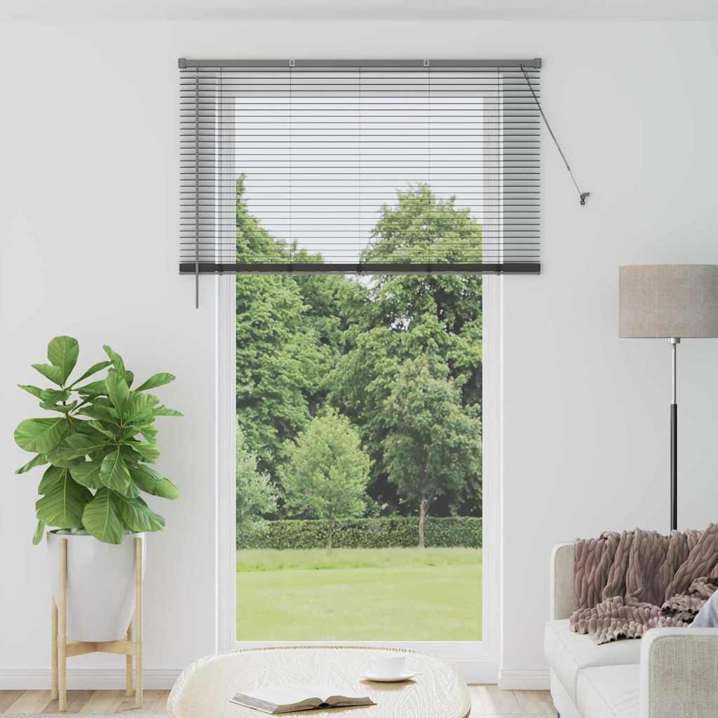 vidaXL Persiana veneciana Gris oscuro 220 x 125 cm 25 mm Aluminio