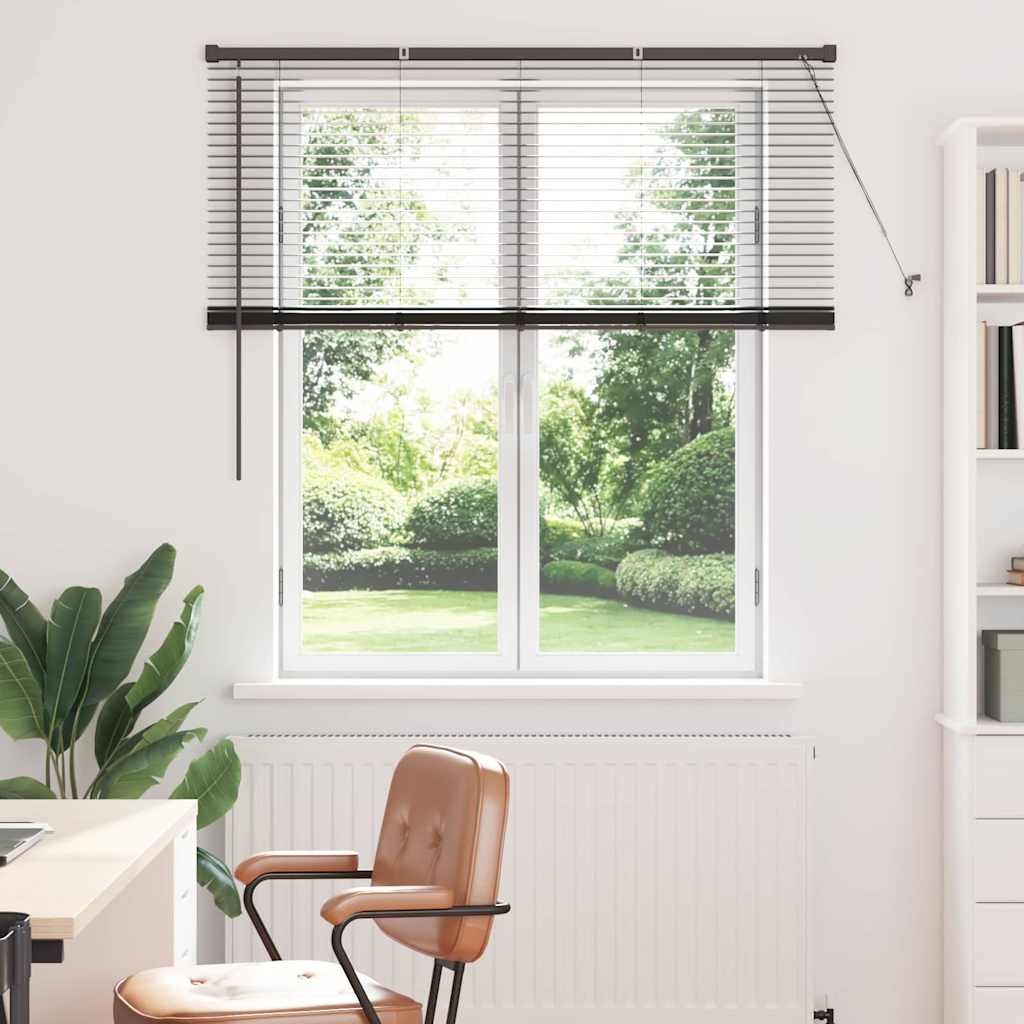vidaXL Persiana veneciana Negro 130 x 125 cm 25 mm Aluminio