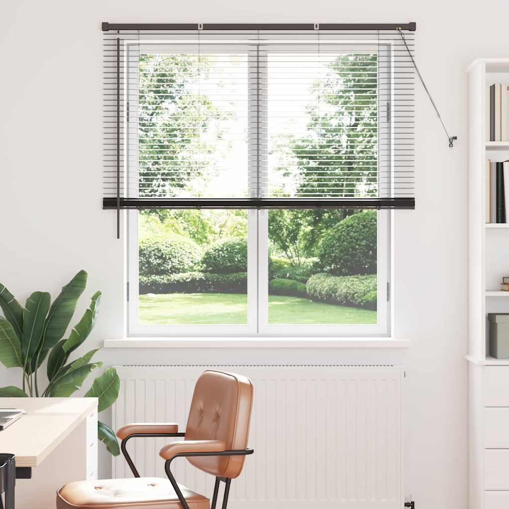 vidaXL Persiana veneciana Negro 175 x 130 cm 25 mm Aluminio