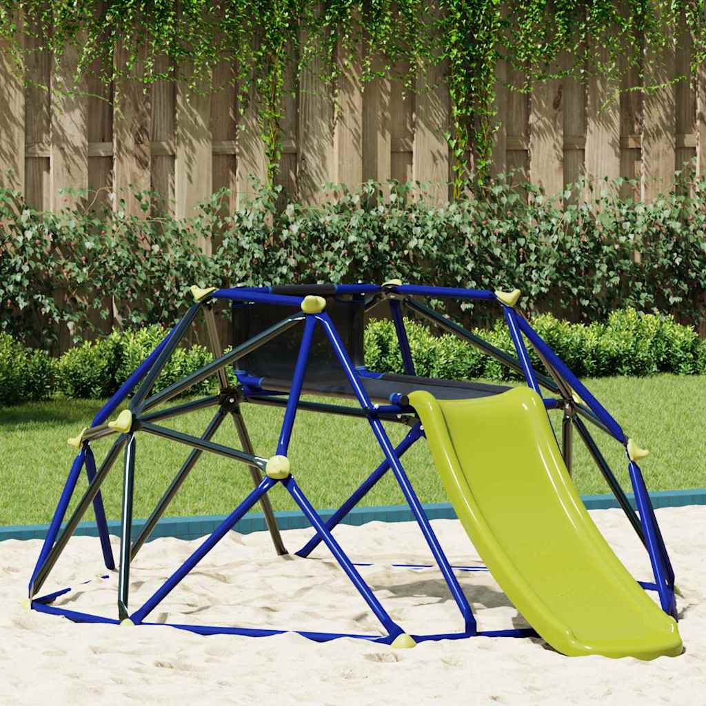 vidaXL Domo de Escalada para Niños Azul 6FT con deslizador Acero
