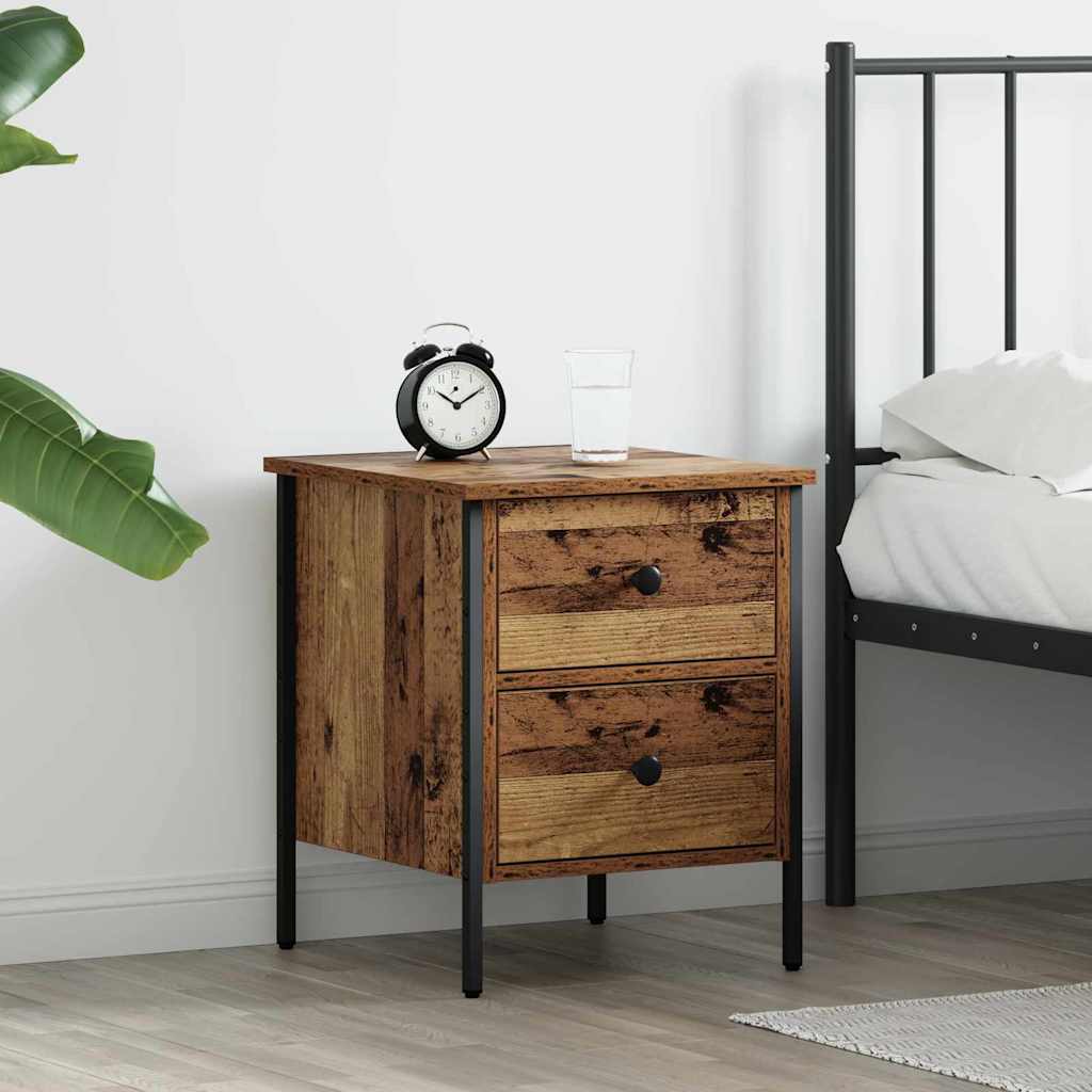 vidaXL Cabinet de Noche con cajón Madera vieja 40 x 42 x 50 cm